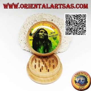 Moulin à tabac en bois de pin avec image de Bob Marley, 5 cm Ø (2)
