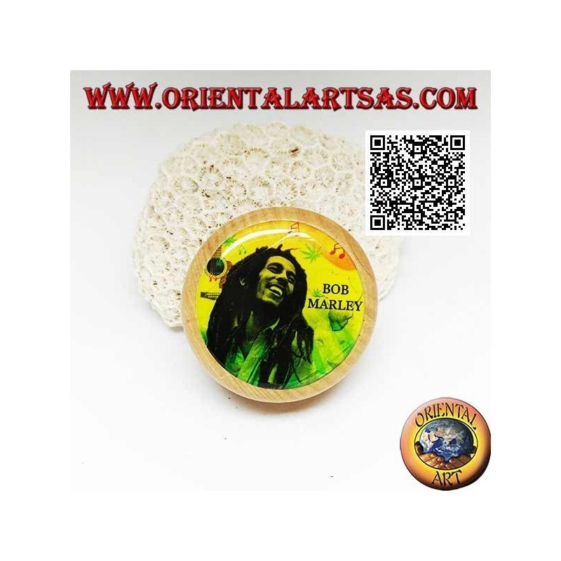 Moulin à tabac en bois de pin avec image de Bob Marley, 5 cm Ø (2)