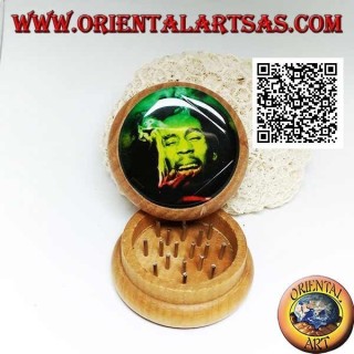 Moulin à tabac en bois de pin avec image de Bob Marley, 5 cm Ø (4)