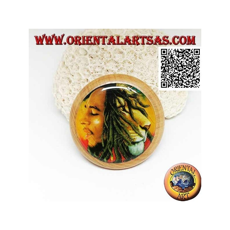 Moulin à tabac en bois de pin avec image de Bob Marley, 5 cm Ø (5)