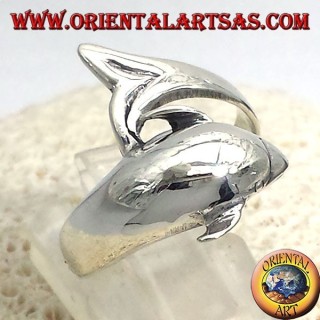 Dolphin bague en argent sterling