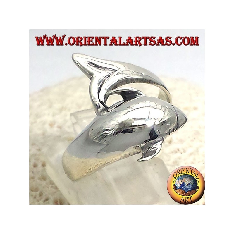 Dolphin bague en argent sterling