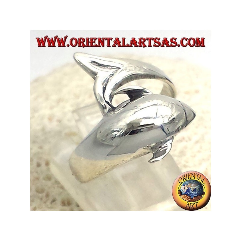 anello delfino in argento