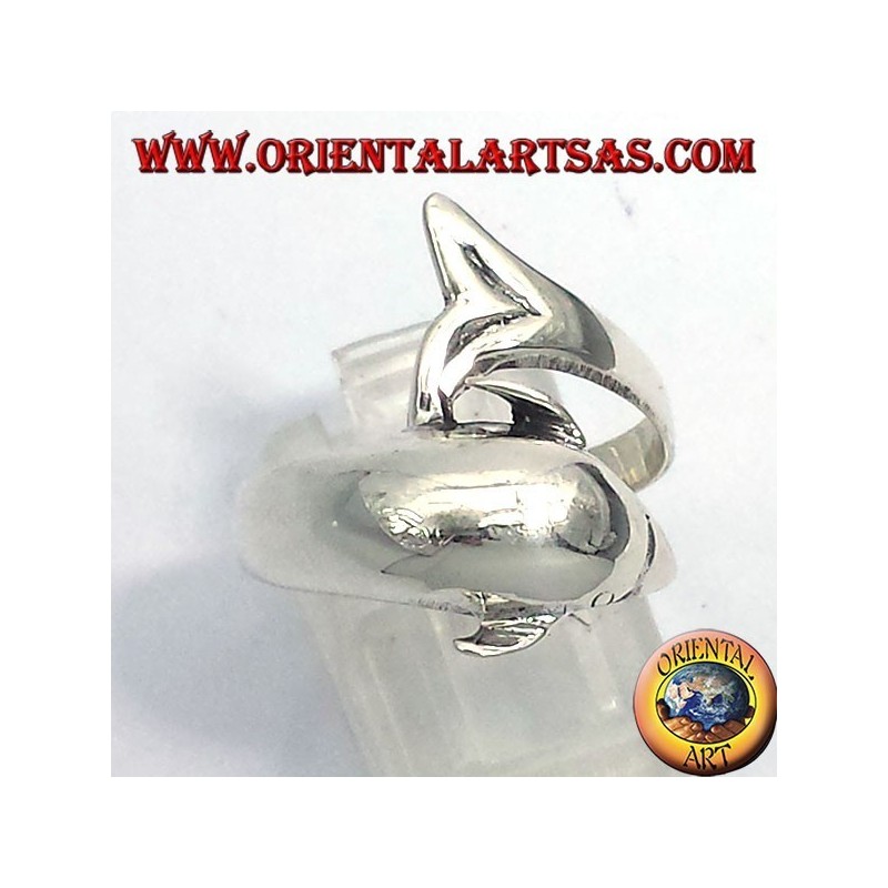 anello delfino in argento