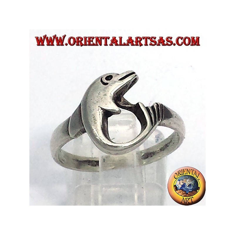 delfines anillo enrollado, plata