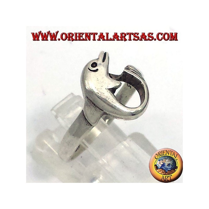 Dolphin Ring gerollt, Silber