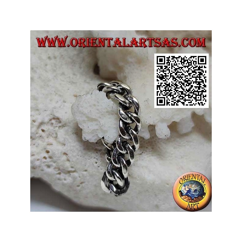 Classic soft chain smooth band silver ring