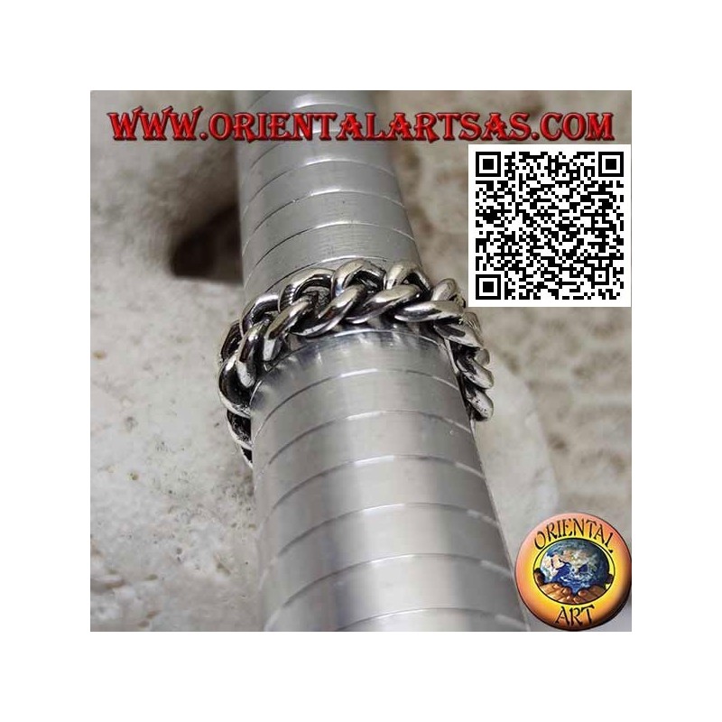 Classic soft chain smooth band silver ring