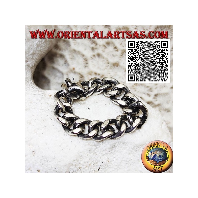 Classic soft chain smooth band silver ring