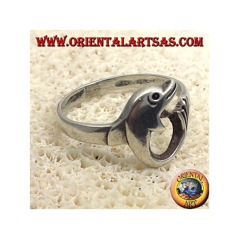 Dolphin Ring gerollt, Silber