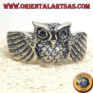 anneau de hibou, d'argent