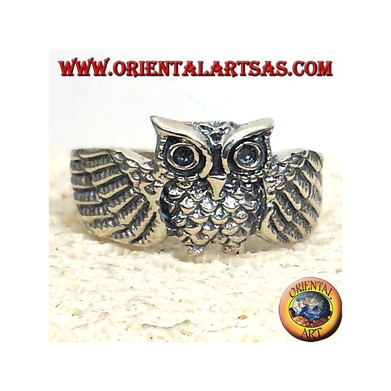 anneau de hibou, d'argent