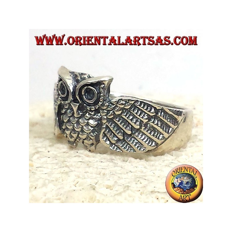Anello civetta gufo in argento