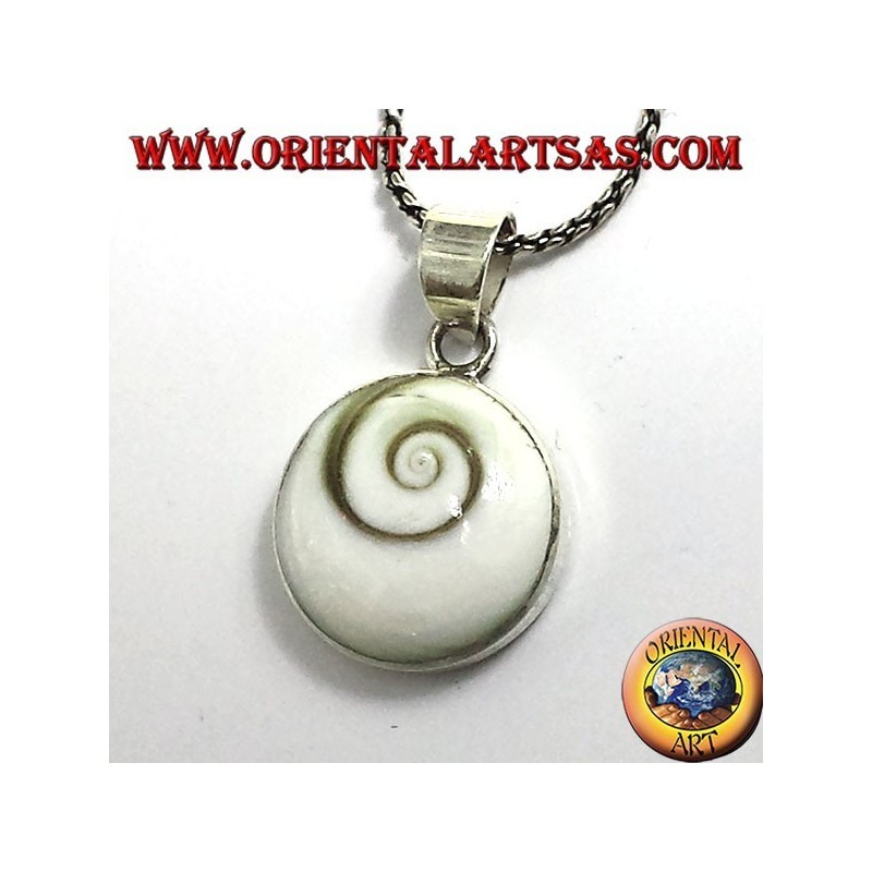 concha en espiral blanca colgante (ojo de Santa Lucía), 925