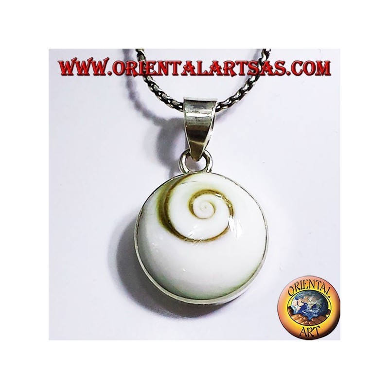 Anhänger weiße Spirale Shell (Eye of St. Lucia), 925 Silber