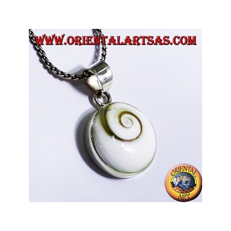 Anhänger weiße Spirale Shell (Eye of St. Lucia), 925 Silber