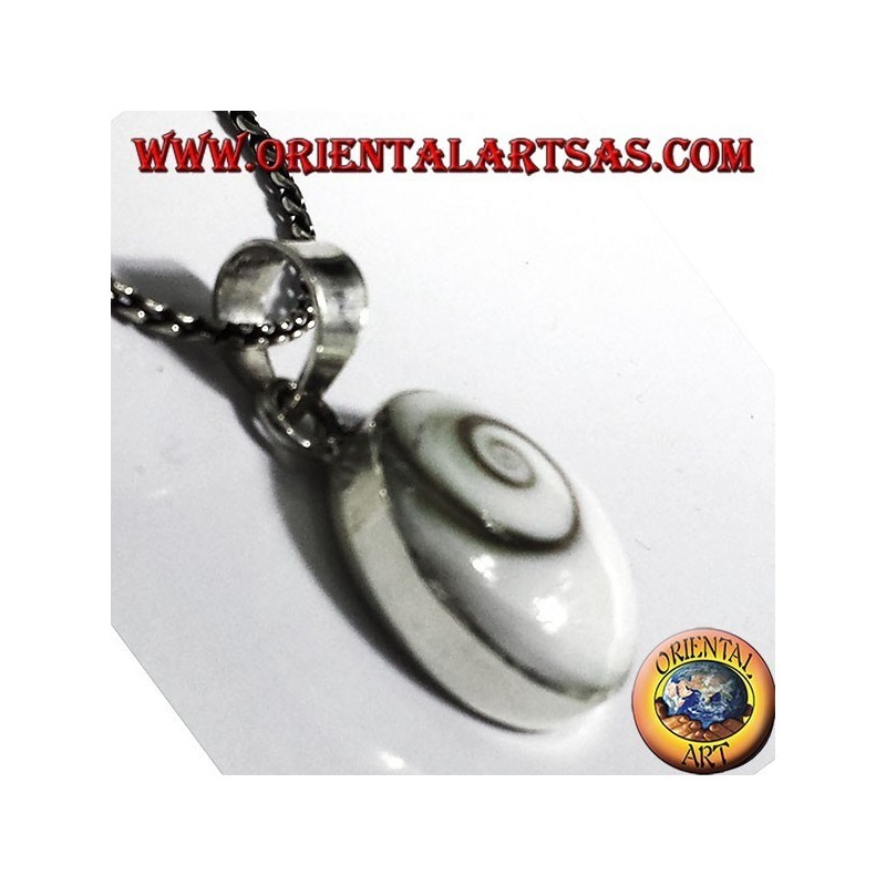 Anhänger weiße Spirale Shell (Eye of St. Lucia), 925 Silber