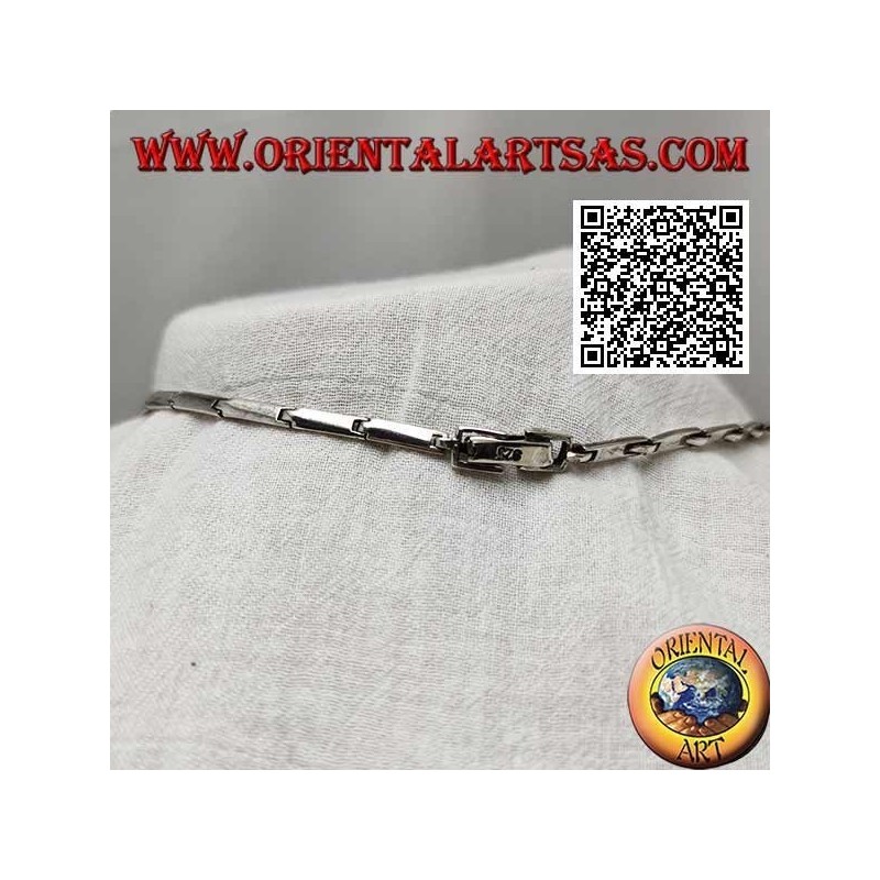 Collar en gargantilla semirrígida de plata Collana 925 con doble hilera de rubíes redondos naturales y marcasita