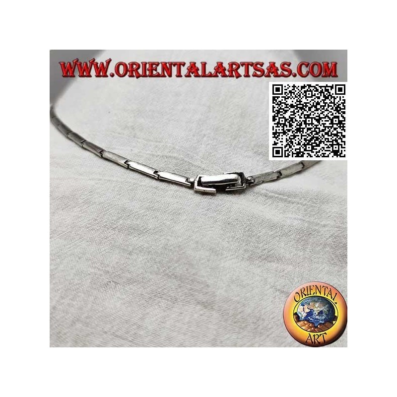 Collier ras de cou semi-rigide en argent Collana 925 avec double rang de rubis ronds naturels et marcassite