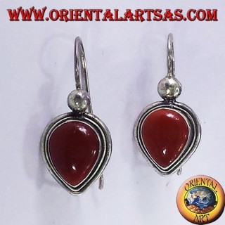 Ohrring mit Karneol Tropfen, Silber