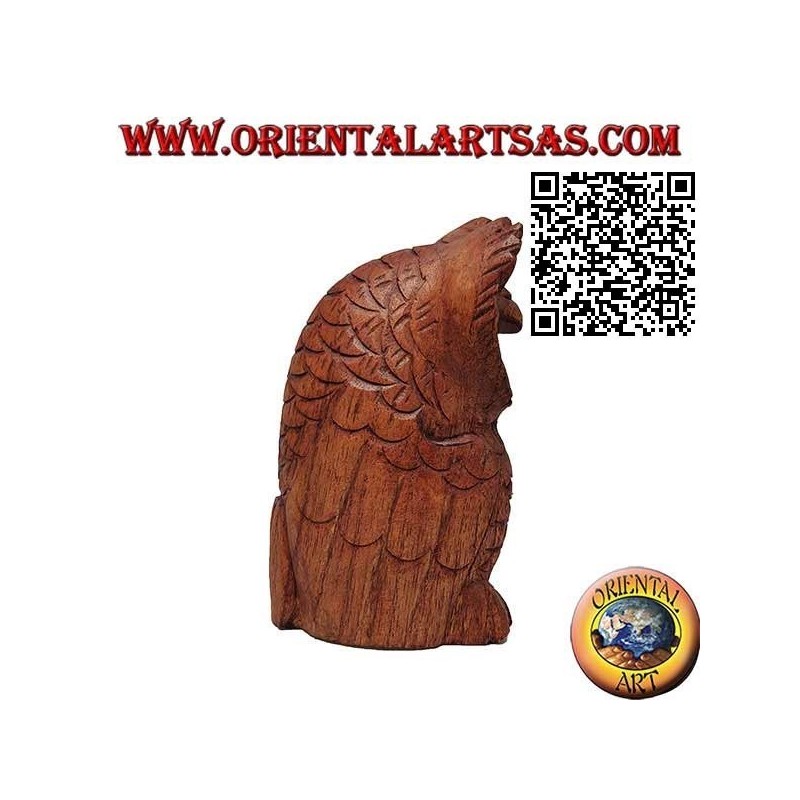 Skulptur der weise sitzenden Eule aus 13 cm Suarholz