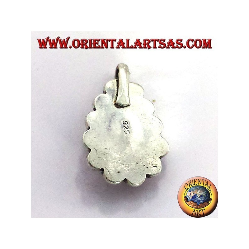 pendentif en argent avec turquoise naturel et chute corail