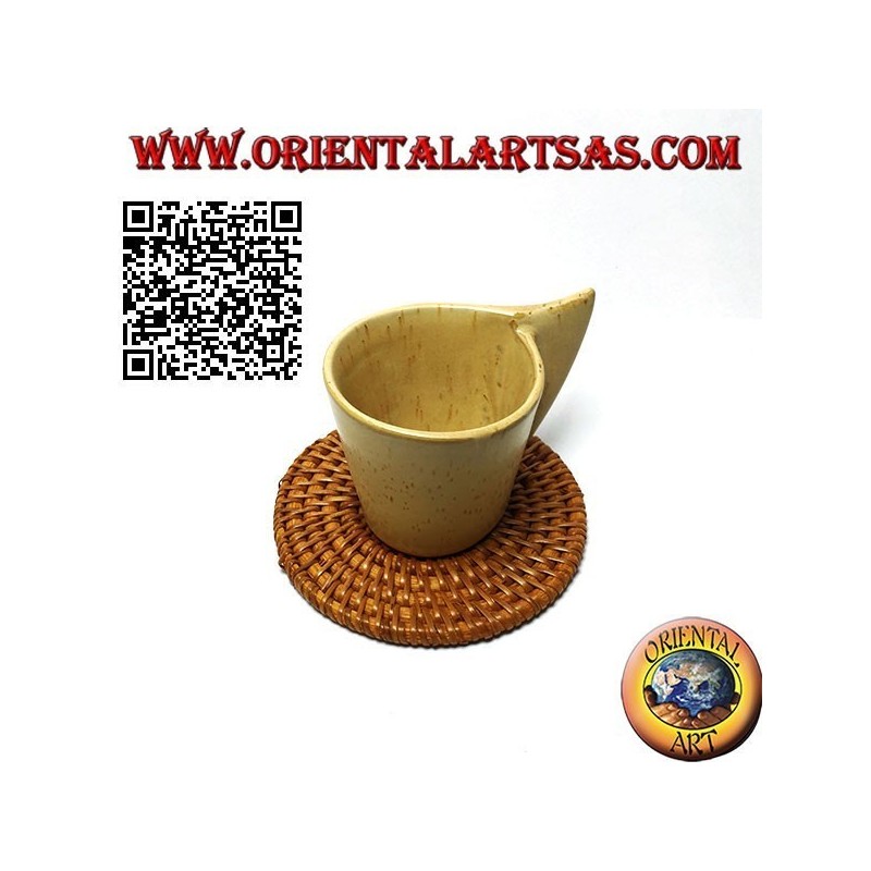 Dessous de verre rond en rotin roulé 10 cm