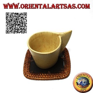 Quadratischer Korbuntersetzer und 10 cm Teakholzmitte (dunkel)