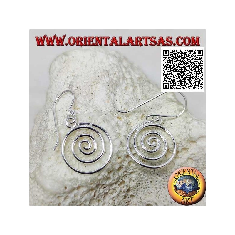 Pendientes colgantes de plata con espiral celta lisa