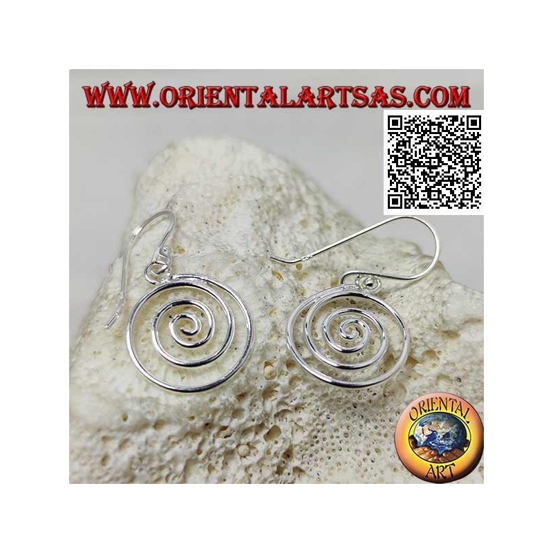 Boucle d'oreille moyenne pendentif argent plume