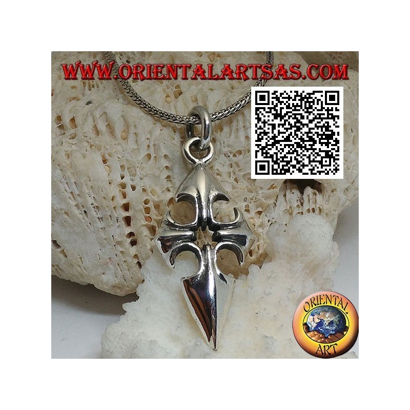 Ciondolo in argento croce di Santiago de Compostela con foro centrale