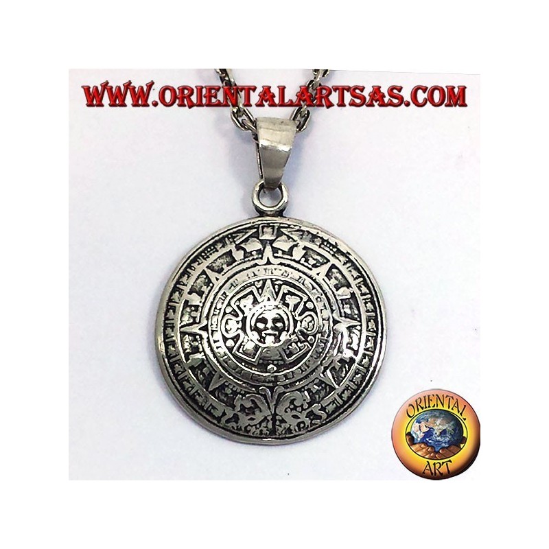 Sunstone pendant silver (AZTEC CALENDAR)