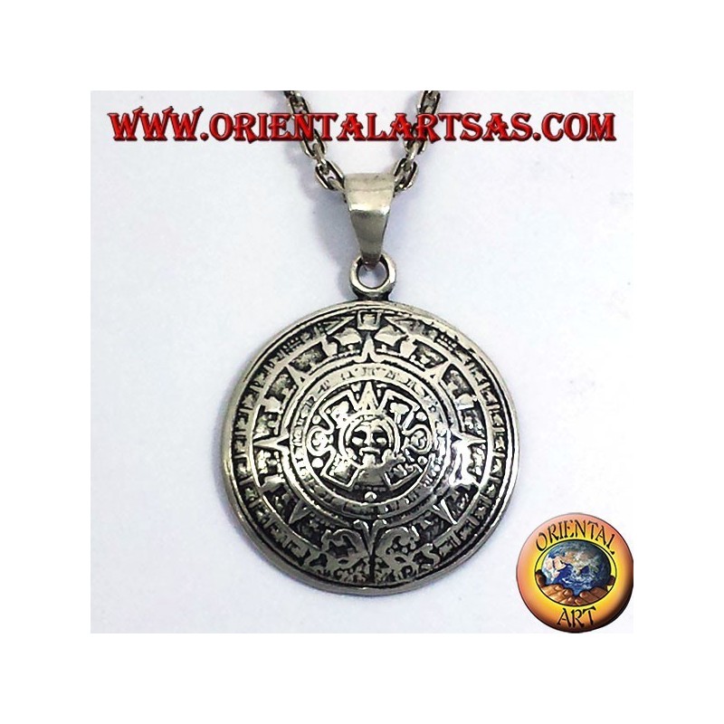 Sunstone pendentif en argent (CALENDRIER AZTEC)