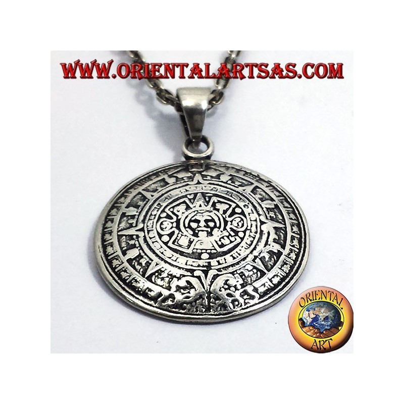 ciondolo in argento PIETRA DEL SOLE (CALENDARIO AZTECO)