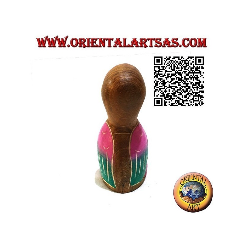 Skulptur eines von Hand bemalten Tocotukans aus 11 cm Teakholz