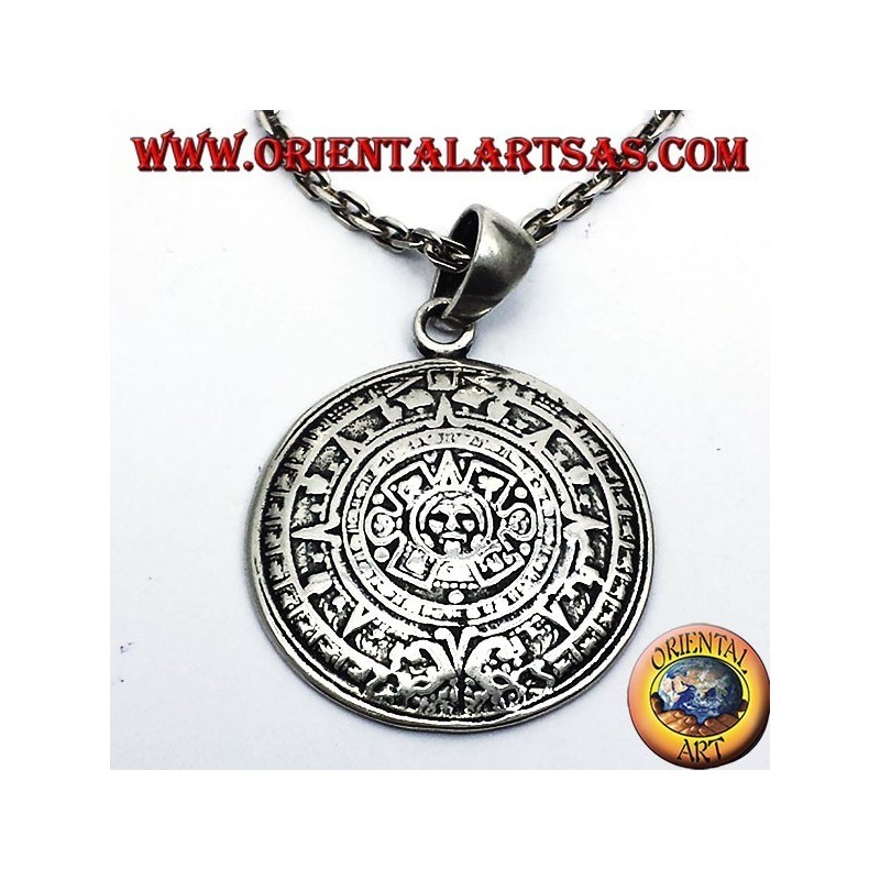 Sunstone pendentif en argent (CALENDRIER AZTEC)
