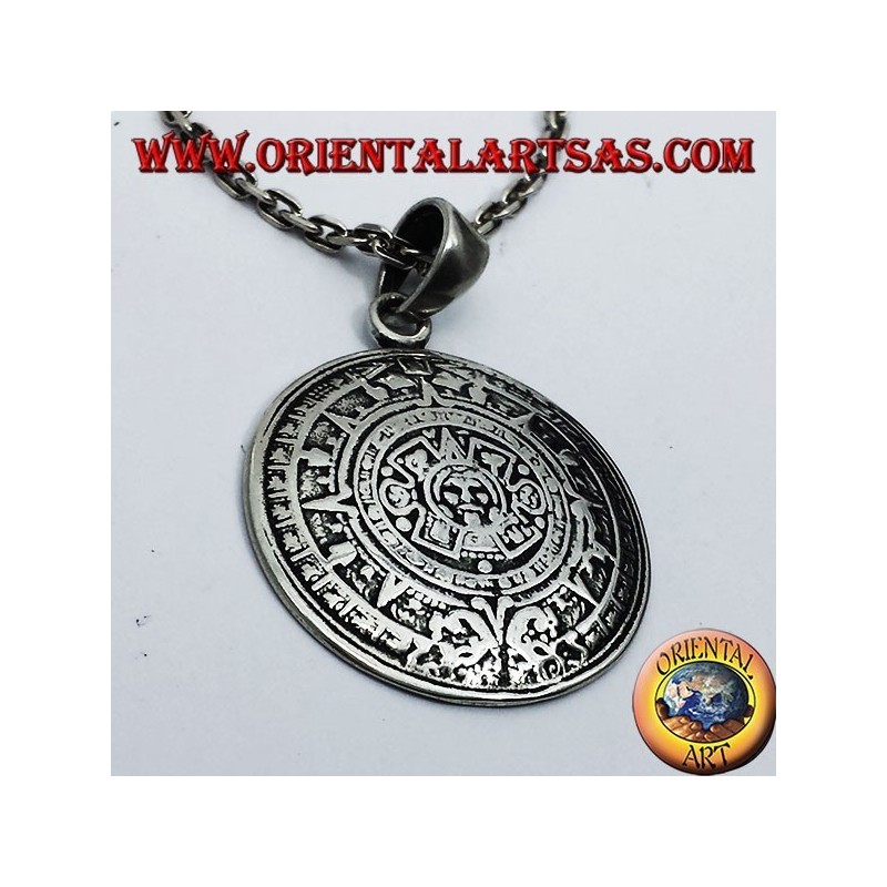 colgante de plata Piedra del Sol (calendario azteca)