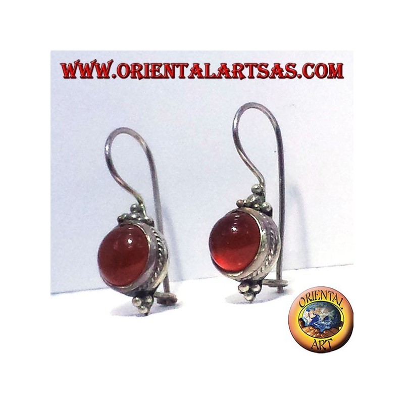 Ohrring mit Karneol rund um Bali, Silber