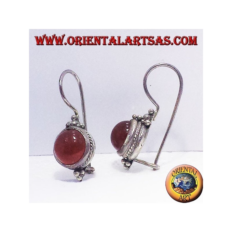 Ohrring mit Karneol rund um Bali, Silber