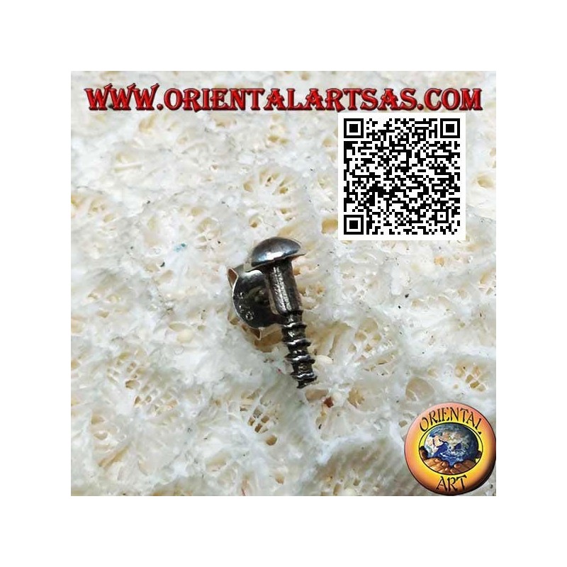 Mini boucle d'oreille en argent, la vis filetée