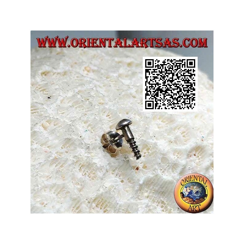 Mini silberner Ohrring, die Gewindeschraube