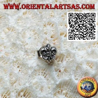 Mini silberner Ohrring, die Medici-Lilie (Symbol von Florenz)