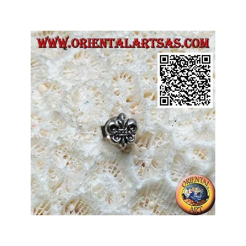 Mini silver earring, the Medici lily (symbol of Florence)