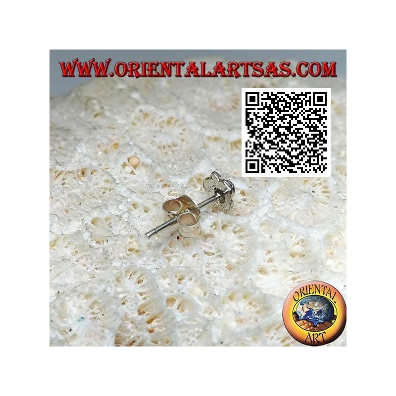 Mini silberner Ohrring, die Medici-Lilie (Symbol von Florenz)