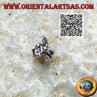 Mini silver earring, Pegasus, the winged horse, on the left profile