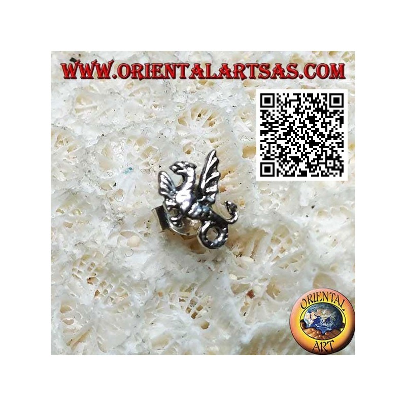 Mini boucle d'oreille en argent, "Tanninim" le dragon des mers