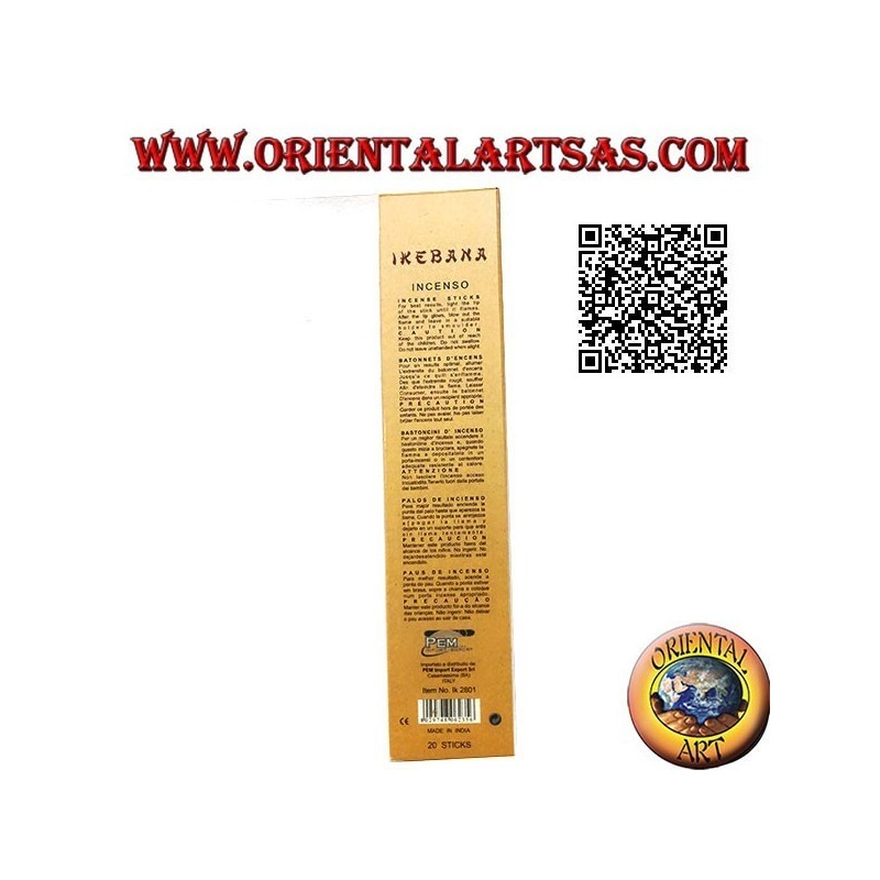 Natural "Ikebana" incense with botanical extracts with Lotus aroma (20 sticks)