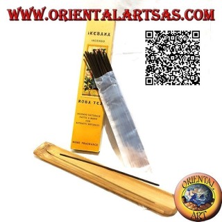 Incenso "Ikebana" naturale con estratti botanici all'aroma Te alle rose (20 sticks)