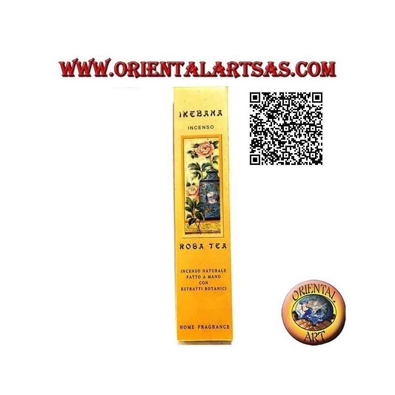 Natural "Ikebana" incense with rose tea flavored botanical extracts (20 sticks)