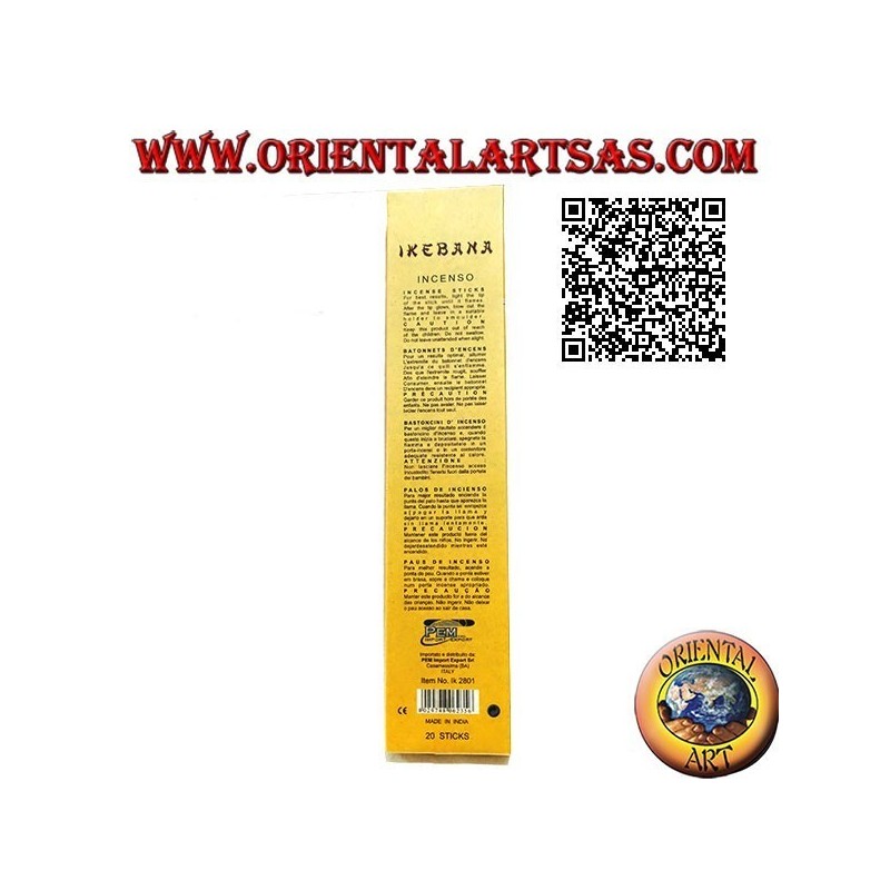 Incenso "Ikebana" naturale con estratti botanici all'aroma Te alle rose (20 sticks)